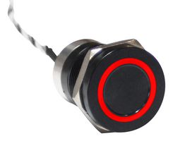 MC19MOBRG - Vandal Resistant Switch, MC, 19.2 mm, SPST-NO, Off-(On), Flush, Black - BULGIN LIMITED