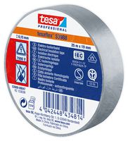 53988 GREY 25M X 19MM - Electrical Insulation Tape, PVC (Polyvinyl Chloride), Grey, 19 mm x 25 m - TESA