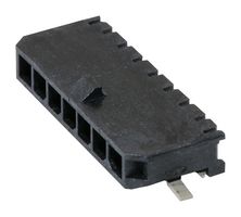 43650-0712 - Pin Header, Power, 3 mm, 1 Rows, 7 Contacts, Surface Mount Right Angle, Micro-Fit 3.0 43650 - MOLEX