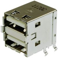 67298-4091 - USB Stacked Connector, USB Type A, USB 2.0, 4 Ways, Right Angle, Phosphor Bronze - MOLEX