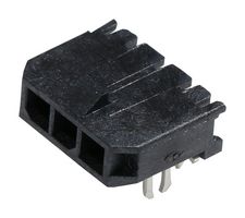 43650-0304 - Pin Header, Power, 3 mm, 1 Rows, 3 Contacts, Through Hole Right Angle, Micro-Fit 3.0 43650 - MOLEX