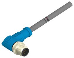 T4161220005-002 - Sensor Cable, 90° M12 Plug, Free End, 5 Positions, 1 m, 3.28 ft, T416 - TE CONNECTIVITY