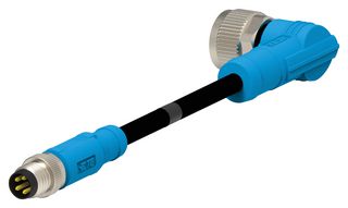 T4052118004-001 - Sensor Cable, M8 Plug, M12 Receptacle, 4 Positions, 500 mm, 19.7 ", T405 - TE CONNECTIVITY