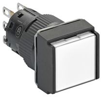 XB6ECW1B1P - Industrial Pushbutton Switch, Harmony, 16 mm, SPDT, Momentary, Square, White - SCHNEIDER ELECTRIC