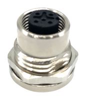 MPM12-SSS-5AFP - Sensor Connector, M12, Male, 5 Positions, Solder Pin, Straight Panel Mount - MULTICOMP PRO