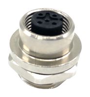 MPM12-SSS-3ARP - Sensor Connector, M12, Female, 3 Positions, Solder Socket, Straight Panel Mount - MULTICOMP PRO