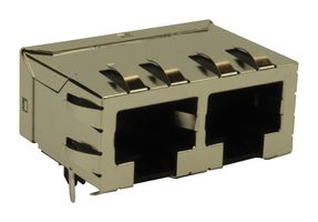 44150-0005 - Modular Connector, RJ45 Jack, 1 x 2 (Ganged), 8P8C, Cat5e, Through Hole Mount - MOLEX