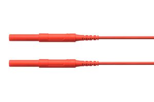 HSPL 8568 / AWG16 / 100 / RT - Banana Test Lead, 4mm Banana Plug, Shrouded, 4mm Banana Plug, Shrouded, 3.3 ft, 1 m, Red, 16 A - SCHUTZINGER