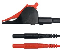 KML 7460 / SAK / 1 / 150 - Test Patch Lead, 4mm Banana Plugs, Shrouded x2, Kelvin Clip, 4.9 ft, 1.5 m, Black, Red, 10 A - SCHUTZINGER