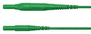 MSFK B441 / 1 / 100 / GN - Banana Test Lead, 4mm Banana Plug, Shrouded, 4mm Banana Plug, Shrouded, 3.3 ft, 1 m, Green, 8 A - SCHUTZINGER