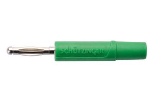 FK 02 L NI / GN - Banana Test Connector, Plug, Cable Mount, 10 A, 70 VDC, Nickel Plated Contacts, Green - SCHUTZINGER