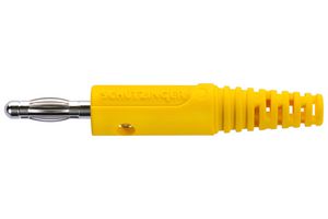 FK 8 S NI / GE - Banana Test Connector, Plug, Cable Mount, 32 A, 70 VDC, Nickel Plated Contacts, Yellow - SCHUTZINGER