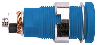 SEB 6445 NI / BL - Banana Test Connector, Jack, Panel Mount, 32 A, 1 kV, Nickel Plated Contacts, Blue - SCHUTZINGER