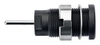 SEB 6448 NI / SW - Banana Test Connector, Jack, Panel Mount, 24 A, 1 kV, Nickel Plated Contacts, Black - SCHUTZINGER