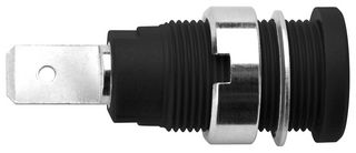 SEB 6452 NI / SW - Banana Test Connector, Jack, Panel Mount, 32 A, 1 kV, Nickel Plated Contacts, Black - SCHUTZINGER