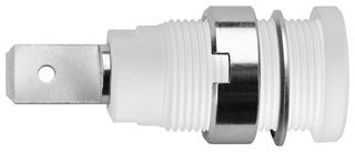 SEB 7080 NI / WS - Banana Test Connector, Jack, Panel Mount, 24 A, 1 kV, Nickel Plated Contacts, White - SCHUTZINGER