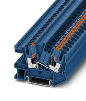 PTI 6 BU - DIN Rail Mount Terminal Block, Feed-Thru, 2 Ways, 20 AWG, 8 AWG, 6 mm², Push In, 41 A - PHOENIX CONTACT