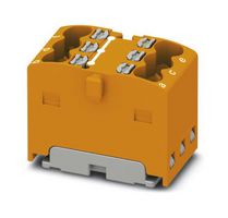 PTFIX 6X1,5 OG - Panel Mount Barrier Terminal Block, Orange, 17.5 A, 450 V, 6 Pole, Push In, 14 AWG - PHOENIX CONTACT