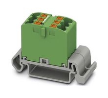 PTFIX 6X2,5-NS35A GN - Panel Mount Barrier Terminal Block, Green, 24 A, 690 V, 6 Pole, Push In, 12 AWG - PHOENIX CONTACT