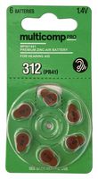 MP001841 - Battery, 1.4 V, PR41, Zinc Air, 180 mAh, Pressure Contact, 7.9 mm - MULTICOMP PRO