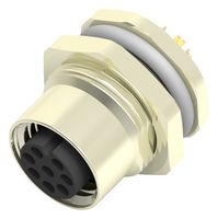 T4131012081-000 - Sensor Connector, M12, Female, 8 Positions, Solder Socket, Straight Panel Mount - TE CONNECTIVITY