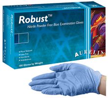 93897 - Robust Strong Blue Powder Free Nitrile Disposable Gloves - Medium 100 Pack - AURELIA