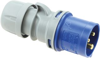 013-6TT - 16A, 230V, Cable Mount CEE Plug, 2P+E, Blue, IP44 - PCE