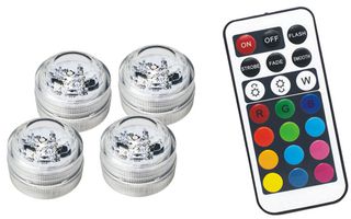 PEL01305 - RGB Remote Control LED Light, Pack of 4 - PRO ELEC