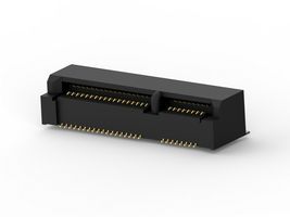 2041262-1 - Card Edge Connector, Dual Side, 1 mm, 52 Contacts, Surface Mount, Right Angle, Solder - TE CONNECTIVITY