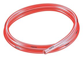 PUN-H-10X1,5-TRT - Pneumatic Tubing, 10 mm, 7 mm, PU (Polyurethane), Transparent Red, 10 bar, 50 m - FESTO