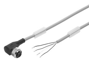 NEBU-M12W5-K-5-LE4 - Sensor Cable, 90° M12 Receptacle, Free End, 4 Positions, 5 m, 16.4 ft - FESTO