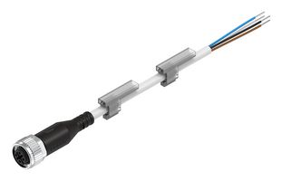 NEBU-M12G5-K-2.5-LE4 - Sensor Cable, M12 Receptacle, Free End, 4 Positions, 2.5 m, 8.2 ft - FESTO