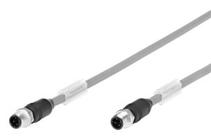 NEBC-D12G4-ES-1-S-D12G4& - Sensor Cable, M12 Plug, M12 Plug, 4 Positions, 1 m, 3.3 ft - FESTO
