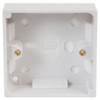 PEL00524 - 1-Gang White Surface Mount Pattress Box 25mm - PRO ELEC