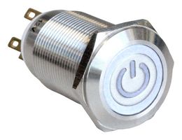 MPI005O28LSWH12 - Vandal Resistant Switch, MPI005, 19 mm, SPDT, Latching, Round - BULGIN LIMITED