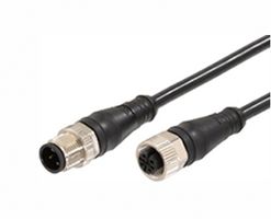 120066-8821 - Sensor Cable, M12 Receptacle, M12 Plug, 4 Positions, 5 m, 16.4 ft, Micro-Change 120066 - MOLEX