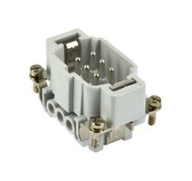 MP004730 - Heavy Duty Connector, Insert, 6 Contacts, Plug, Screw Pin - MULTICOMP PRO