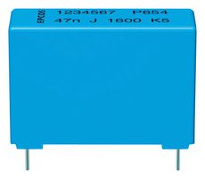 B32651A7222K189 - General Purpose Film Capacitor, Metallized PP, Radial Box - 2 Pin, 2200 pF, ± 10%, 450 V, 1.25 kV - EPCOS