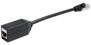 SGTS - Ethernet Cable, Cat6a, RJ45 Plug to RJ45 Jack, Black, 100 mm, 3.9 " - TUK