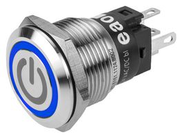 82-5151.1123.B002 - Vandal Resistant Switch, Engraved, Standby, 82, 19 mm, SPDT, Momentary, Round Flush - EAO