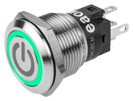 82-5151.1134.B002 - Vandal Resistant Switch, Engraved, Standby, 82, 19 mm, SPDT, Momentary, Round Flush - EAO