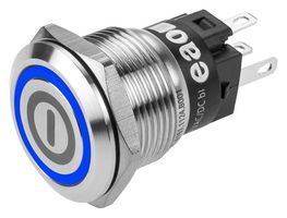 82-5151.2124.B001 - Vandal Resistant Switch, Engraved, On / Off, 82, 19 mm, SPDT, Maintained, Round Flush - EAO