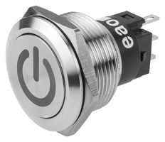 82-6151.2000.B002 - Vandal Resistant Switch, Engraved, Standby, 82, 22 mm, SPDT, Maintained, Round Flush - EAO