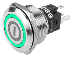 82-6151.2133.B001 - Vandal Resistant Switch, Engraved, On / Off, 82, 22 mm, SPDT, Maintained, Round Flush - EAO