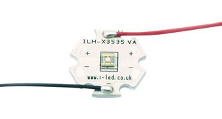 ILH-XP01-S365-SC211-WIR200. - UV Emitter Module, 1 Chip, 365 to 375 nm, 110˚ (±55°), 1.05 W, 200 mm Red & Black, Star PCB - INTELLIGENT LED SOLUTIONS