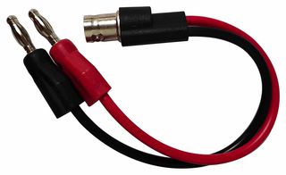 MP770801 - BNC Breakout, BNC Jack, 4mm Stackable Banana Plugs x2, 5.31 ", 135 mm, Black, Red, 5 A - MULTICOMP PRO