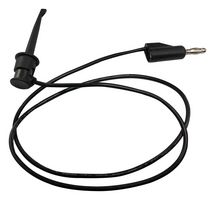 MP770812 - Grabber to Banana Plug Test Lead, Hook Clip, 4mm Stackable Banana Plug, 35.43 ", 900 mm, Black - MULTICOMP PRO