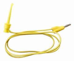 MP770814 - Grabber to Banana Plug Test Lead, Hook Clip, 4mm Stackable Banana Plug, 35.43 ", 900 mm, Yellow - MULTICOMP PRO