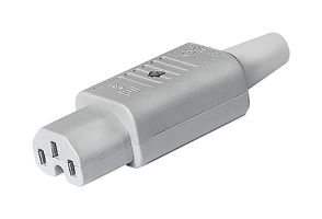 3-122-692 - IEC Power Connector, Grey, IEC C15 Socket, 15 A, 250 VAC, Screw, Cable Mount, 4781 - SCHURTER
