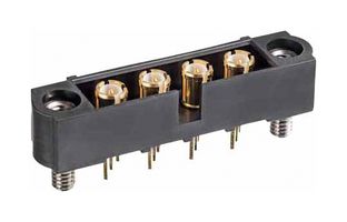 M80-MV311M2-04 - Pin Header, Coax, Wire-to-Board, 4 mm, 1 Rows, 4 Contacts, Through Hole Straight, Datamate M80 - HARWIN